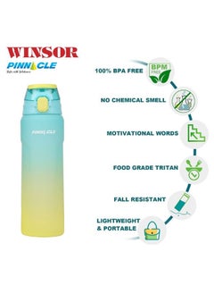 Winsor Winsor Pinnacle Wave Hydration Bottle 750Ml  | Leak-Proof Water Bottle with Protein Shaker - Ideal for Gym, School, and Outdoor Sports - Blue  - Image 3