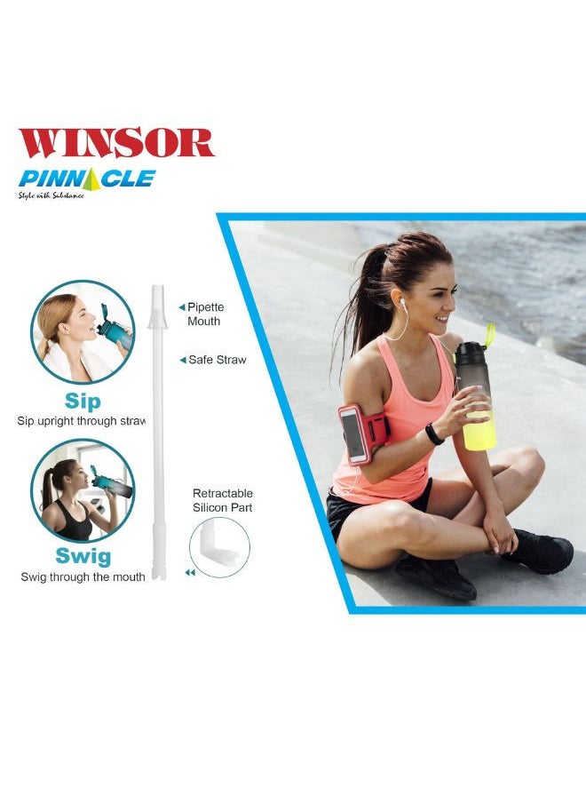 Winsor Winsor Pinnacle Wave Hydration Bottle 750Ml  | Leak-Proof Water Bottle with Protein Shaker - Ideal for Gym, School, and Outdoor Sports - Blue  - Image 2