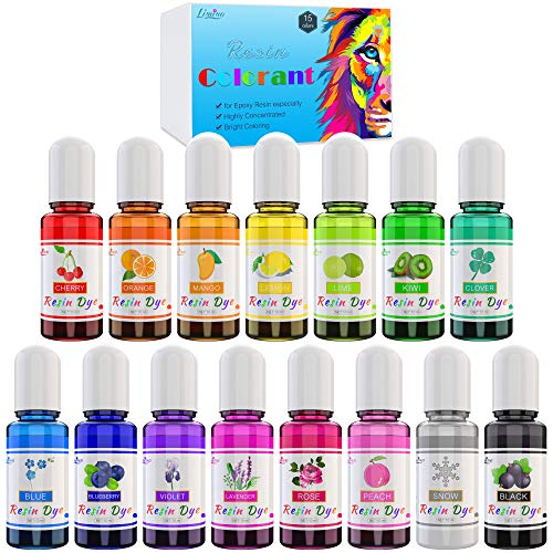 Limino Epoxy Resin Pigment - 15 Color Liquid Epoxy Resin Dye - Highly Concentrated Epoxy Resin Colorant for Resin Coloring Art, DIY Jewelry Making Supplies - AB Resin Coloring for Paint, Crafts - 10ml Each - Image 1