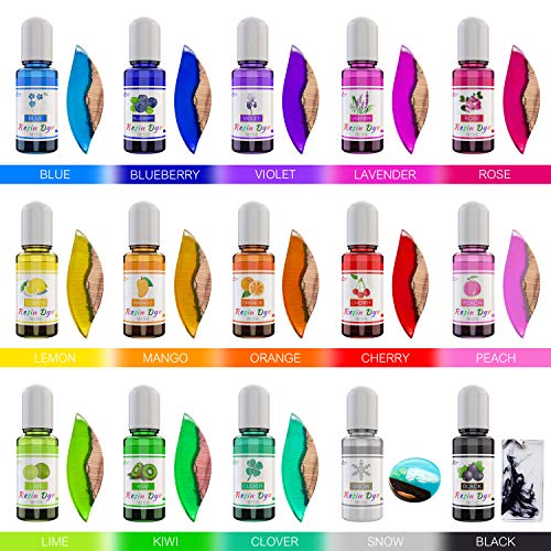 Limino Epoxy Resin Pigment - 15 Color Liquid Epoxy Resin Dye - Highly Concentrated Epoxy Resin Colorant for Resin Coloring Art, DIY Jewelry Making Supplies - AB Resin Coloring for Paint, Crafts - 10ml Each - Image 2