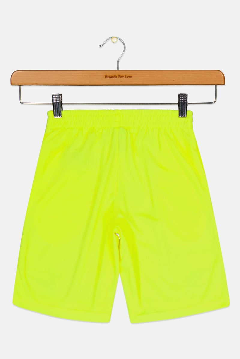 Nike 3Brand by Russell Wilson Kids Boys Embroidered Logo Training Shorts, Lime Green - Image 3