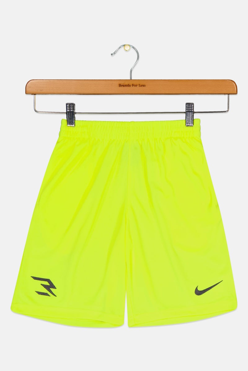 Nike 3Brand by Russell Wilson Kids Boys Embroidered Logo Training Shorts, Lime Green - Image 2