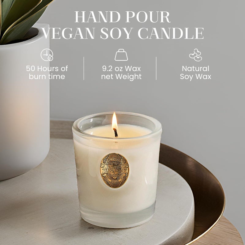 M&SENSE Natural Soy Candle | Vanilla Dream & White | 9.2 oz, 50H Burn Time | Luxury Scented Candle for Relaxation, Gifting, Home DÃ©cor | Ideal for Bedroom, Office, Party Ambiance - Image 2