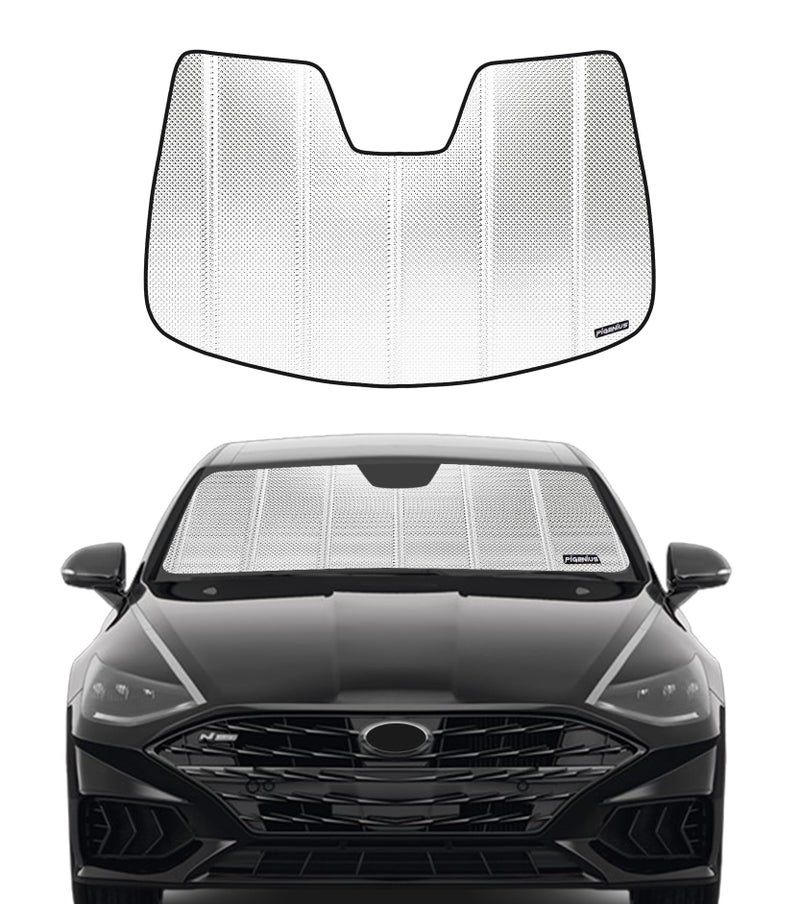 Pigenius Windshield Sun Shade for Hyundai Sonata 20202023 Reflective Aluminum Film Front Window Sunshade BLAZBLOCK