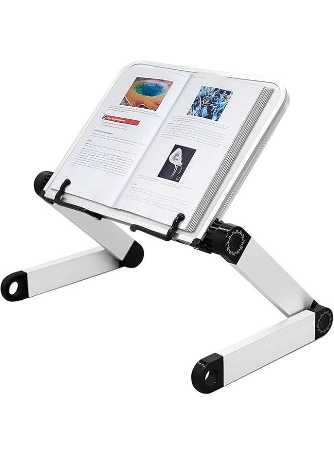DUNISO Book Stand for Reading, Adjustable Book Holder, Ergonomic Multi Heights Angles Holder, Portable Multifunctional Book Holder with Clips,Sturdy and Durable，for Textbook, Cookbook, Sheet Music, Laptop - Image 1