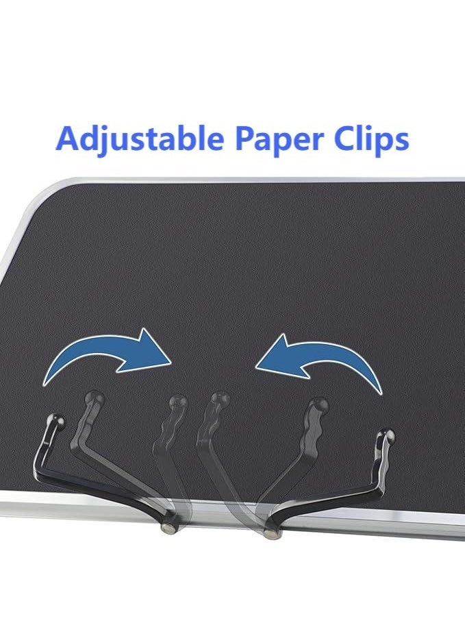 DUNISO Book Stand for Reading, Adjustable Book Holder, Ergonomic Multi Heights Angles Holder, Portable Multifunctional Book Holder with Clips,Sturdy and Durable，for Textbook, Cookbook, Sheet Music, Laptop - Image 3