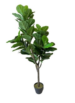 Garden Oasis Landscaping Artificial Fiddle Leaf Fig Tree/Faux Ficus Lyrata for Home Office Decoration, 160cm Tall, Plastic Pot  - Image 1