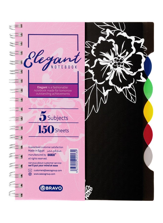 Bravo Bravo Elegant Spiral Notebook - 150 Sheets, Med size 