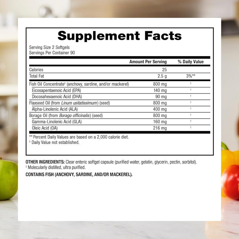 Webber naturals ويببر ناتشورالز أوميغا 369 ثلاثي 2400 ملغ زيت السمك لكل حصة قوة عالية 180 كبسولة لينة بدون طعم سمكي بعدي منقاة للغاية لصحة القلب والدماغ والأوعية الدموية خالية من المحار - Image 3