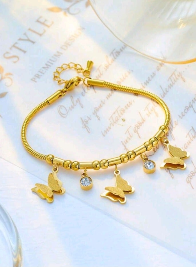 Attractives High Quality Stainless Steel Gold Plated Trendy Bracelet For Women - Image 3