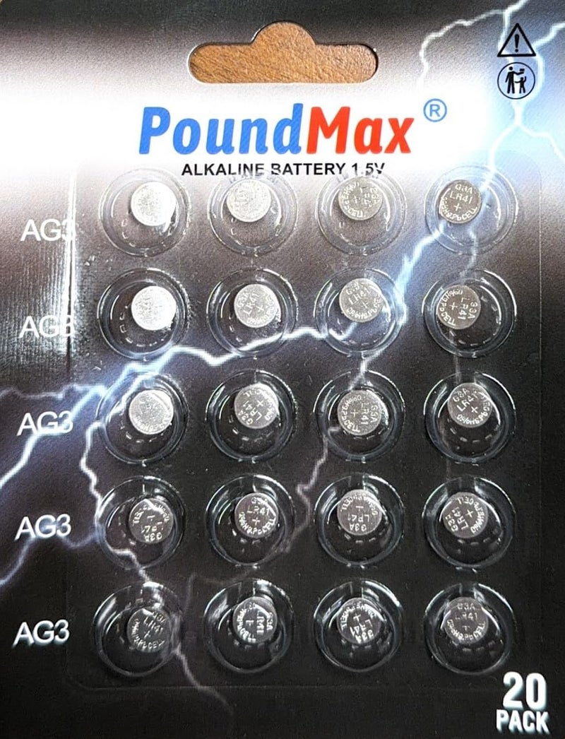 PoundMax® 20 x AG3 LR41 1.5V Alkaline Button Cell Battery - Image 1