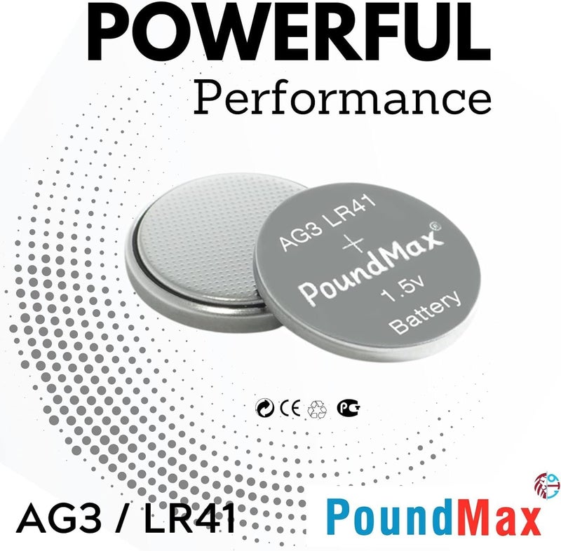 PoundMax® 20 x AG3 LR41 1.5V Alkaline Button Cell Battery - Image 3