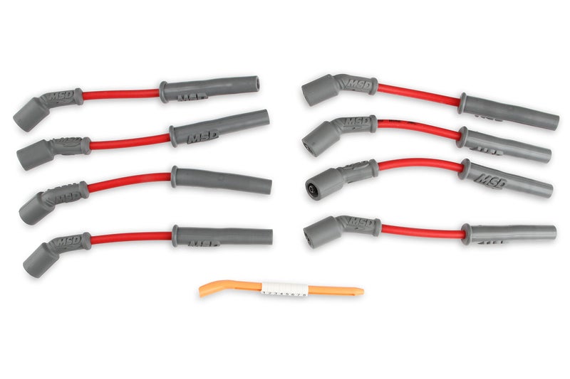 MSD 32819 Super Conductor Spark Plug Wire Set, Red - Image 2
