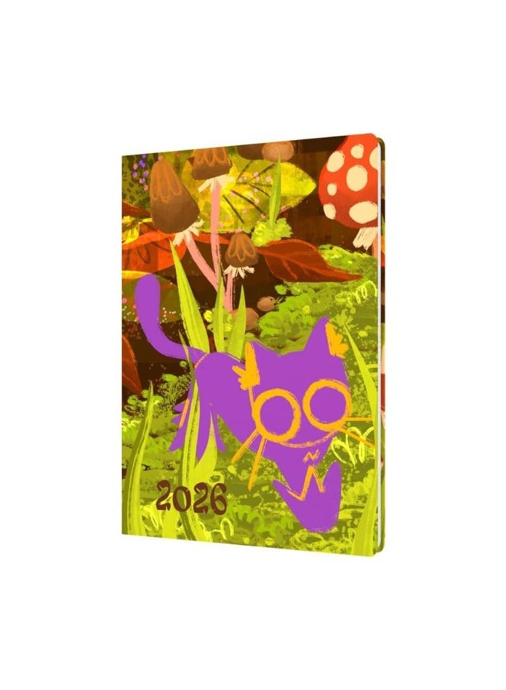 Collins - Bella Ramsay Cat - 2026 12 Month Calendar Year Planner, Week-To-View Diary, A5 Hard Cover - Mushroom (E-CA153.MC-26) - Image 1