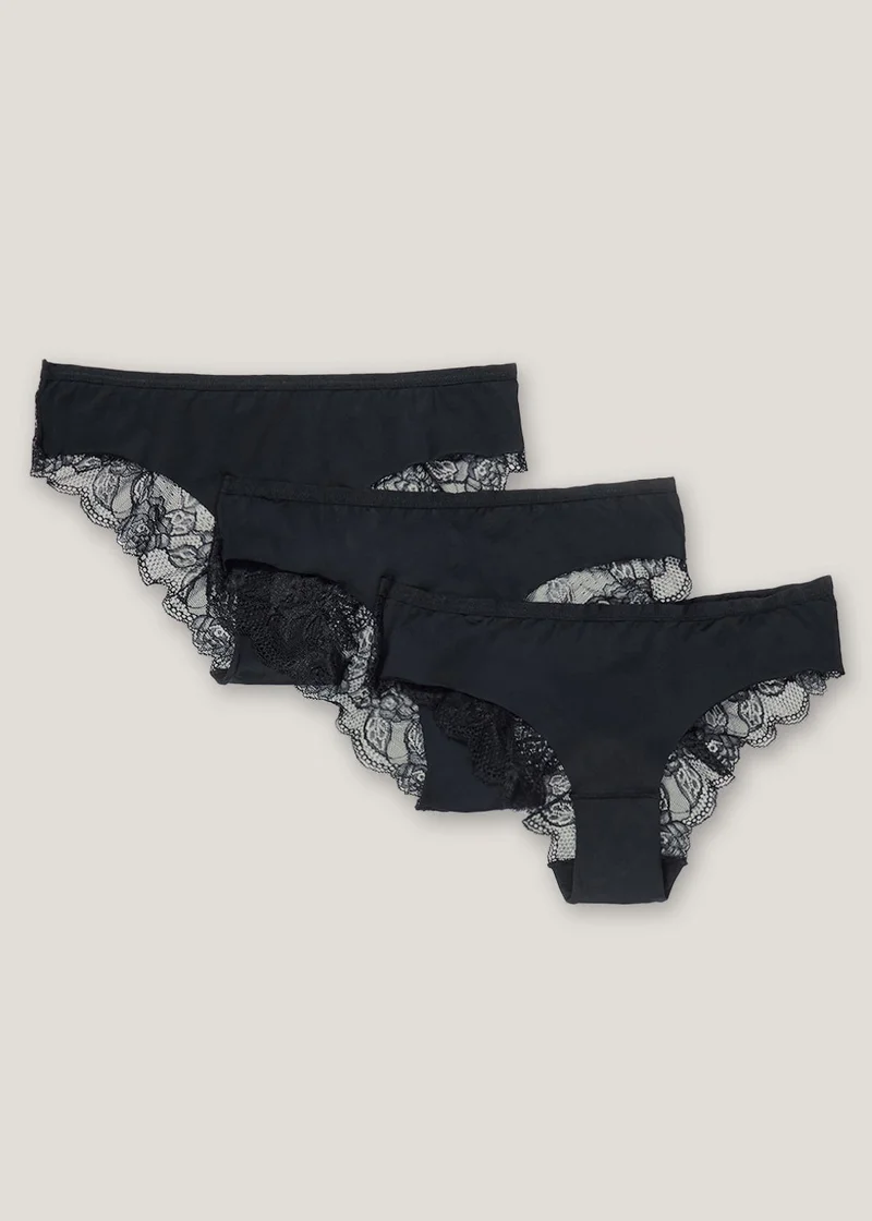 ماتلان 3 Pack No VPL Lace Back Brazilian Knickers