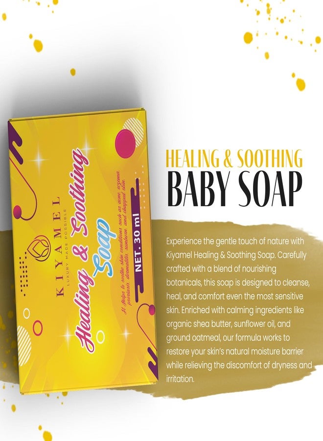 KIYAMEL Healing & Soothing Baby Soap, Gentle Bath Bar with Organic Shea Butter Natural Moisturizing Soap for Sensitive & Dry Skin Mild Daily Care for Soft, Healthy Skin - Image 5