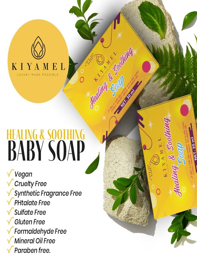 KIYAMEL Healing & Soothing Baby Soap, Gentle Bath Bar with Organic Shea Butter Natural Moisturizing Soap for Sensitive & Dry Skin Mild Daily Care for Soft, Healthy Skin - Image 3