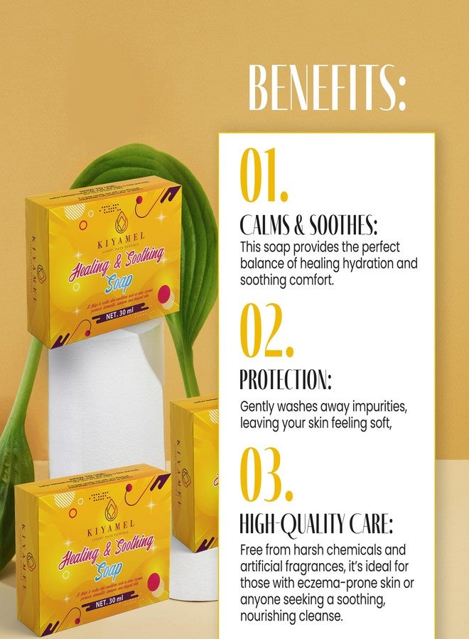KIYAMEL Healing & Soothing Baby Soap, Gentle Bath Bar with Organic Shea Butter Natural Moisturizing Soap for Sensitive & Dry Skin Mild Daily Care for Soft, Healthy Skin - Image 2
