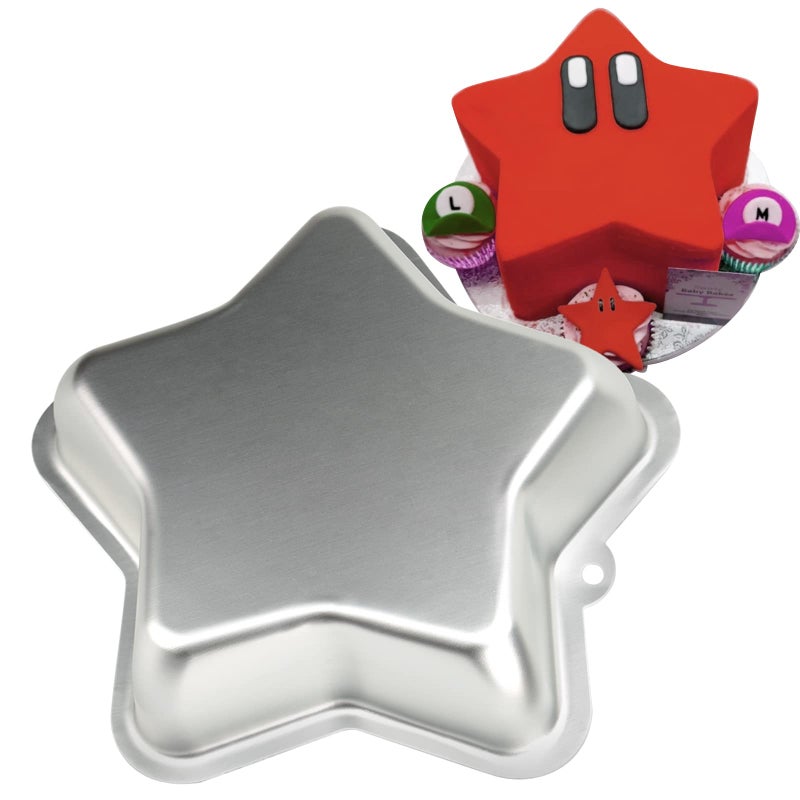 SADYFON 8 Inch Star Shaped Cake Pan Fivepointed Shaped Aluminum Nonstick Cake Decorating Mould Birthday Anniversary Wedding Party Cake Baking Pans Tins Bakeware Tool