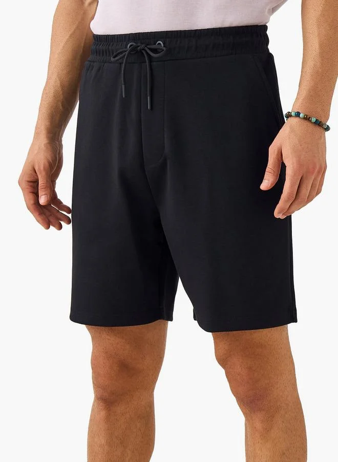 Regular Fit Scuba Shorts with Drawstring Closure and Pockets