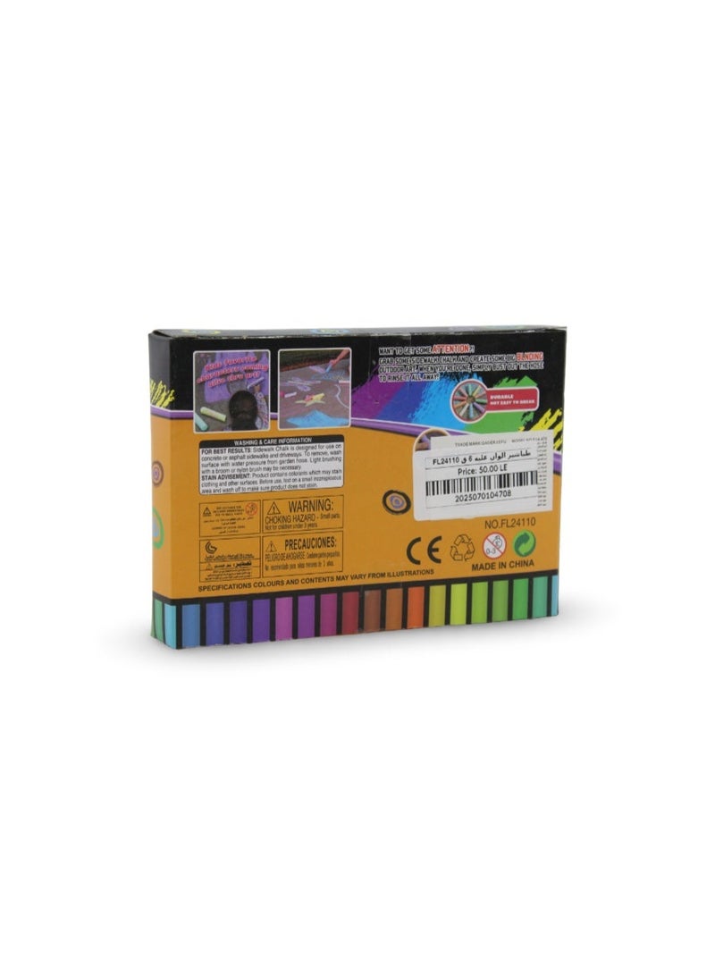 Jumbo Chalk Assorted Bright Colors – 6 Pcs - Image 2