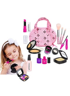 Generic 16-Piece Pretend Makeup Kit for Girls Beauty Basic Learning, Kids Makeup Set with Cosmetic Bag for Dress Up and Pretend Play  - Image 1