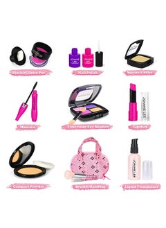 Generic 16-Piece Pretend Makeup Kit for Girls Beauty Basic Learning, Kids Makeup Set with Cosmetic Bag for Dress Up and Pretend Play  - Image 2