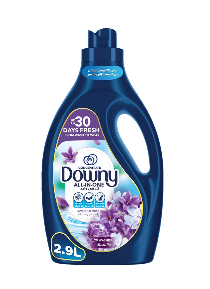 Downy Lavender & Musk, Fabric Conditioner, Concentrate Softener, With Colour Portection, More Softness and Long Lasting Freshness 2.9L - Image 1
