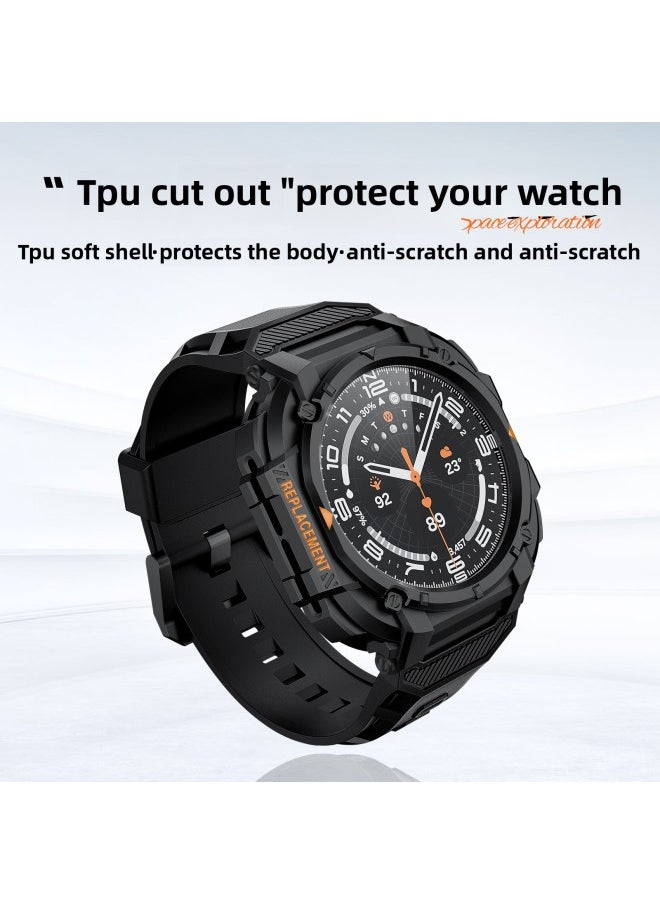 Generic - For Samsung7 Generation Ultra One-piece Strap Galaxy Watch7 Drop-resistant Hollow Armor One-piece Strap-Color:Starlight White (single Shell)-Specification:For SamsungUltra 47mm - Image 1