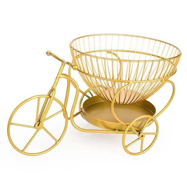 Divine Quest Multi-Layer Desktop Fruit Storage Basket Decor Bicycle Shaped Fruit Baskets Wire Baskets For Dining Table Kitchen Storage And Organize Elegant Design Fruit Basket for Storage & Display - Image 3