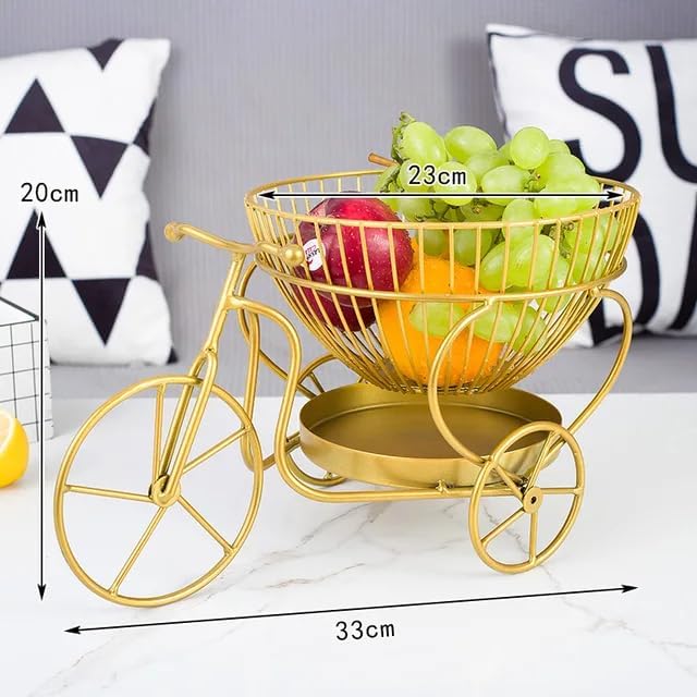 Divine Quest Multi-Layer Desktop Fruit Storage Basket Decor Bicycle Shaped Fruit Baskets Wire Baskets For Dining Table Kitchen Storage And Organize Elegant Design Fruit Basket for Storage & Display - Image 4