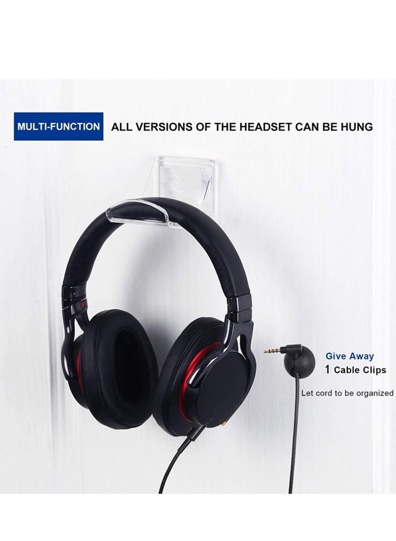 Wall Mount Sort and Organization Universal Controller Stand Holder with Cable Clips for Game Headset for PS4/PS5 (Pack of 2) - Image 3