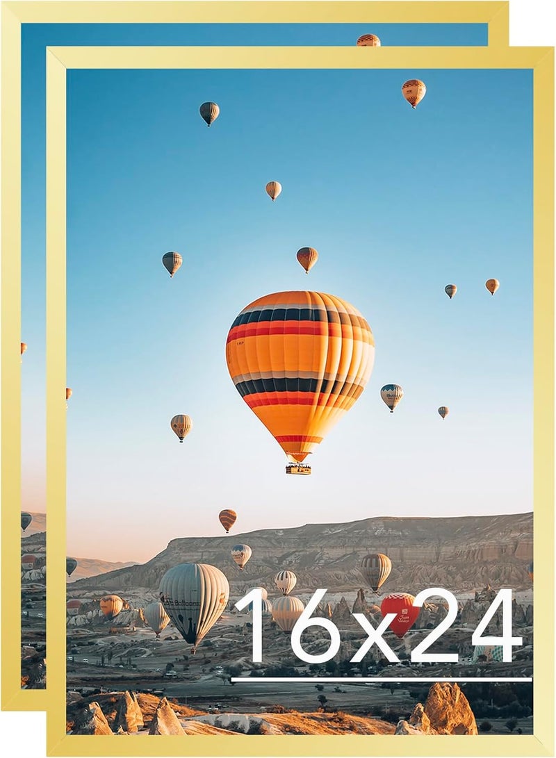 JCJMY مجموعة إطارات صور بحجم 24x24، سوداء اللون، مع ورقة تغطية بحجم 20x24؛ لعرض الصور بحجم 20x24 مع أو بدون ورقة تغطية، أو بدون ورقة تغطية لعرض الصور بحجم 24x24؛ إطارات كبيرة للتعليق على الجدار، مصنوعة من البلاستيك المقاوم للكسر، مجموعتان. - Image 1