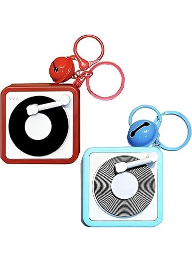 Luckam 2 Pcs Novelty Bag Charm, Retro Audio Cassette Keychain with Back Packaging, Mini Tape Recorder Keychain for Backpacks, Handbags, Luggage, Unique Musical Gift for Enthusiasts, Friends (White) - Image 1