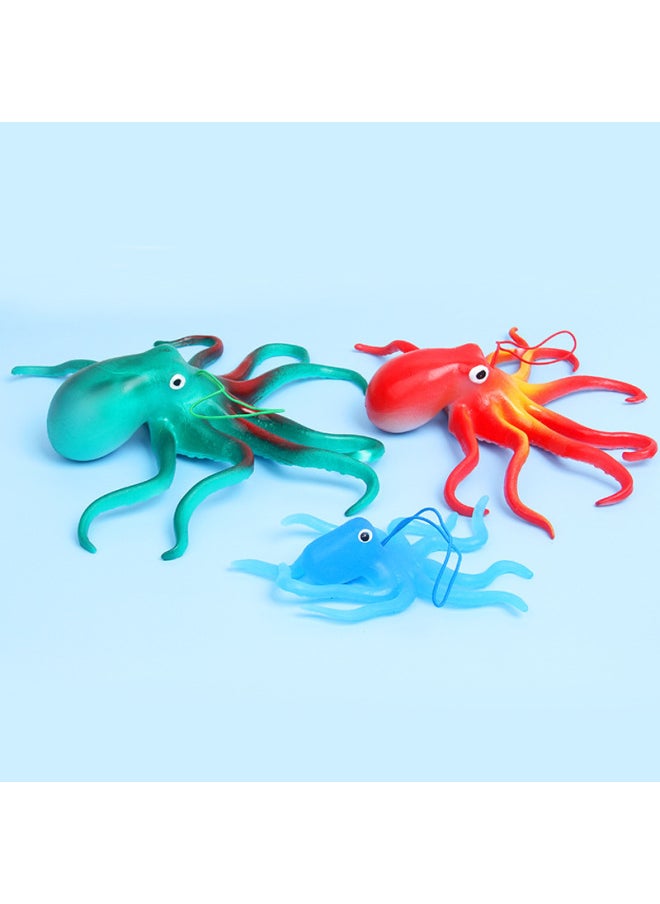Simulation Octopus Toy Model Octopus Marine Animal World Decoration Pendant Squid Early Education Educational Cognition-Color:Transparent Rose Red Soft Glue Octopus [8cm]]  - Image 5