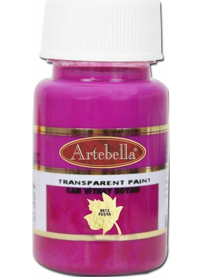 Artebella 881250 Transparent Glass Stained Glass Paint 50 cc Fuchsia