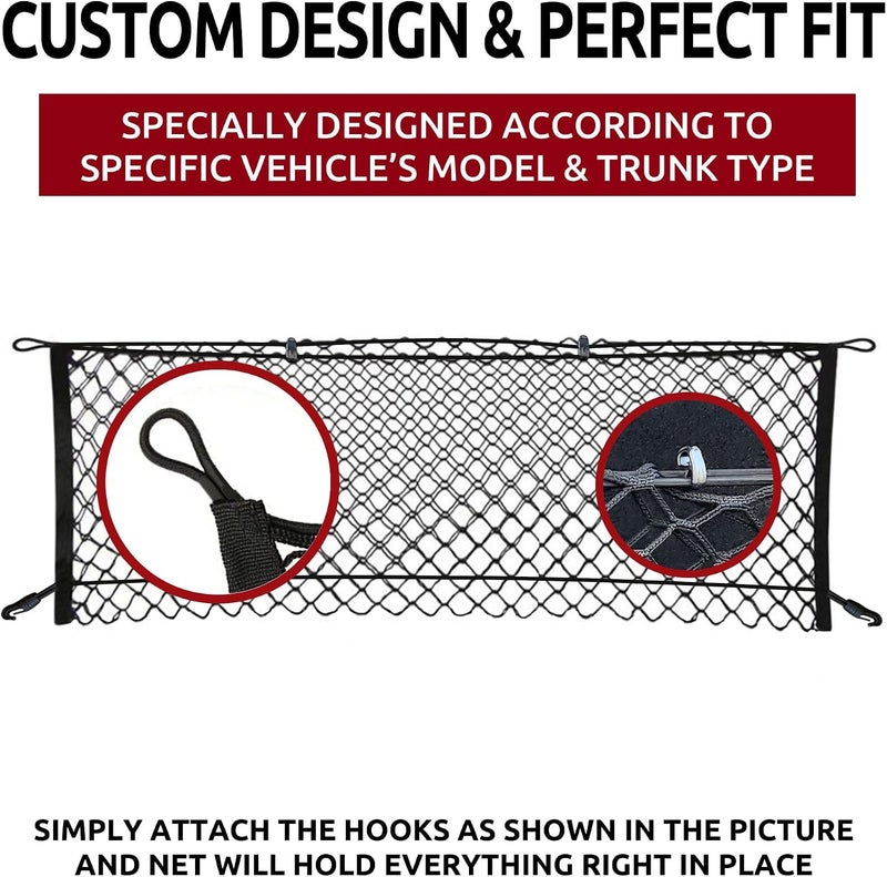 Envelope Style Elastic Trunk Mesh Cargo Net for Jeep Grand Cherokee 5 Seats 2022-2024 - Premium Trunk Organizer and Storage - Luggage Net for SUV - Best Car Organizer for Jeep Grand Cherokee - Image 3