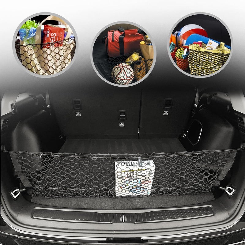 Envelope Style Elastic Trunk Mesh Cargo Net for Jeep Grand Cherokee 5 Seats 2022-2024 - Premium Trunk Organizer and Storage - Luggage Net for SUV - Best Car Organizer for Jeep Grand Cherokee - Image 1