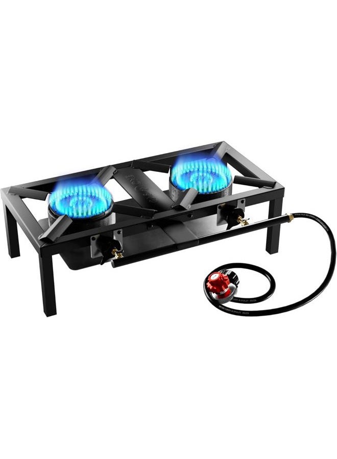 GasOne - High Pressure Dual Propane Burner, Outdoor Cooking with Heat Shield and Guard - Propane Burner Head for Camping, Tailgating, Boiling - Image 1