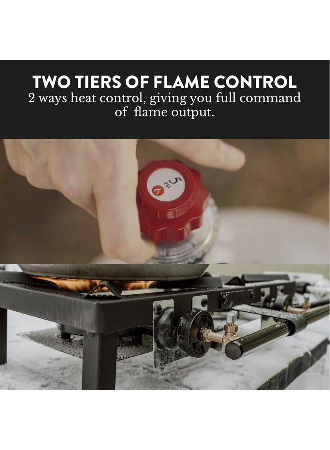 GasOne - High Pressure Dual Propane Burner, Outdoor Cooking with Heat Shield and Guard - Propane Burner Head for Camping, Tailgating, Boiling - Image 4