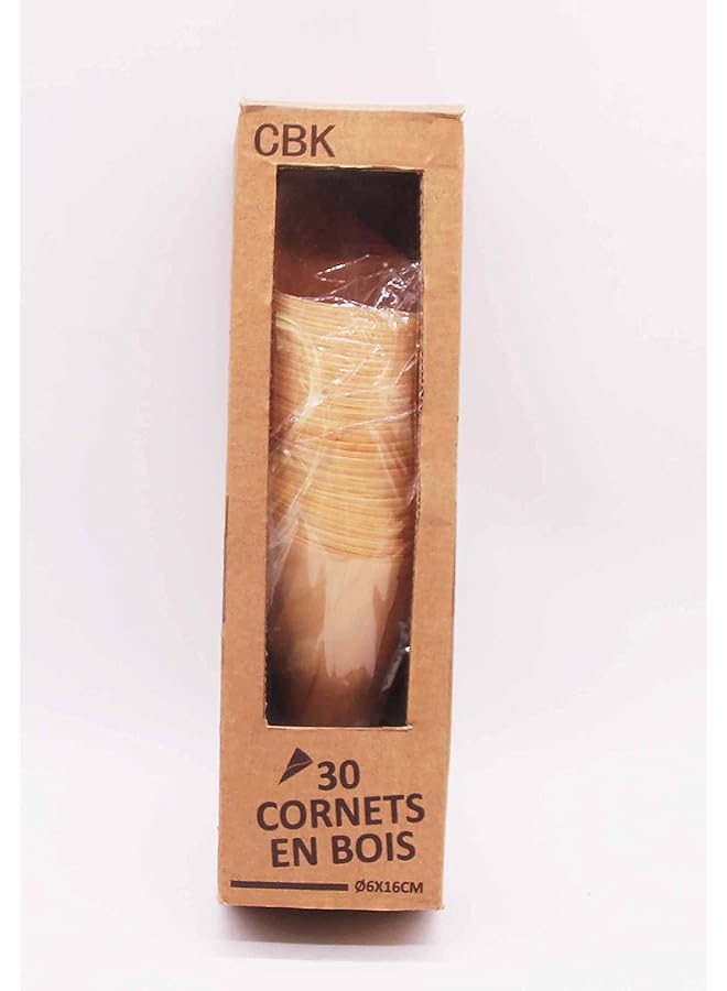 كويزين أرت مخروط خشبي الملء 30 قطعة مجموعة حامل مخروط الوافل لمخاريط الآيس كريم مخروط الثلج اليد لفة السوشي الفشار الحلويات لذيذا Cbb92819
