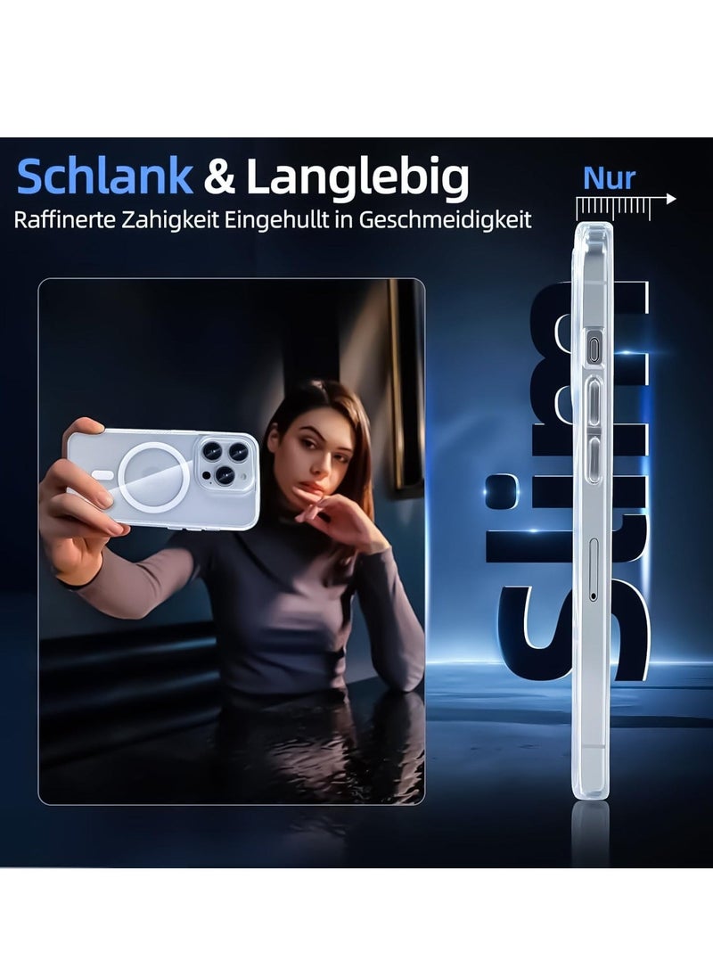 Raxoom iPhone 16 Pro Max Clear Magnetic Case [Compatible with MagSafe] – Shockproof Cover with Screen Protector & Camera Protection, 6.9" - Image 3