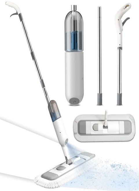 360° Rotating Spray Mop with Refillable Bottle - Lightweight Flat Mop for Wet & Dry Cleaning, 1 Washable Microfiber Pads, 350ml Tank, Quick-Drying, Perfect for All Type Of Surface