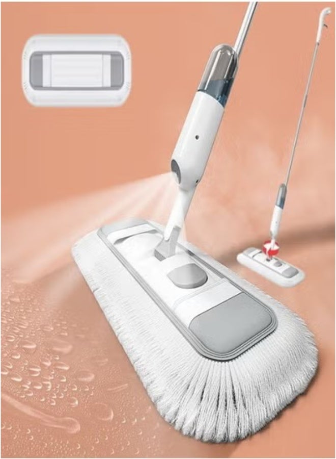 زيسكوير ممسحة رش دوارة 360 درجة مع زجاجة قابلة لإعادة التعبئة - ممسحة مسطحة خفيفة الوزن للتنظيف الرطب والجاف، 1 وسادة من الألياف الدقيقة قابلة للغسل، خزان سعة 350 مل، سريع الجفاف، مثالي لجميع أنواع الأسطح - Image 1