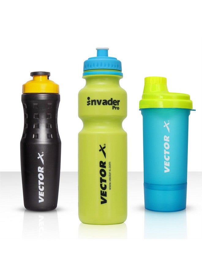 VECTOR X Active Bottle & Super Shaker & Invador Green (Pack of 3) - Image 1
