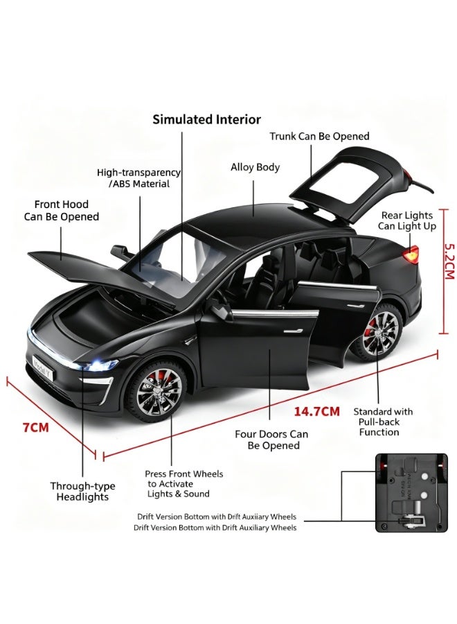 Tesla High-Detail Alloy Car Model with Realistic Lighting & Sound Effects, 1:32 Scale Die-Cast Vehicle, Collectible Display Model for Adults & Kids - Image 2