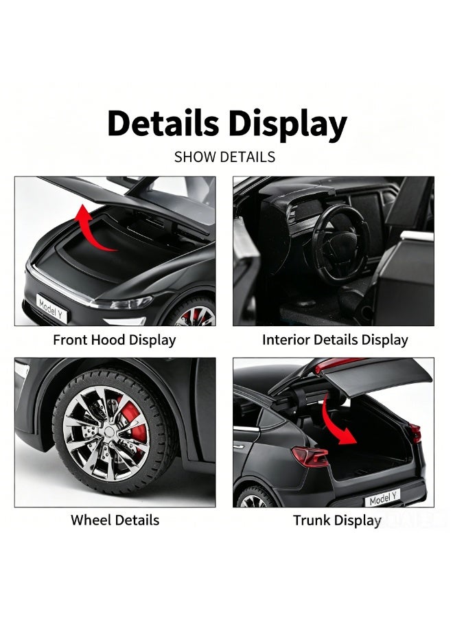 Tesla High-Detail Alloy Car Model with Realistic Lighting & Sound Effects, 1:32 Scale Die-Cast Vehicle, Collectible Display Model for Adults & Kids - Image 3