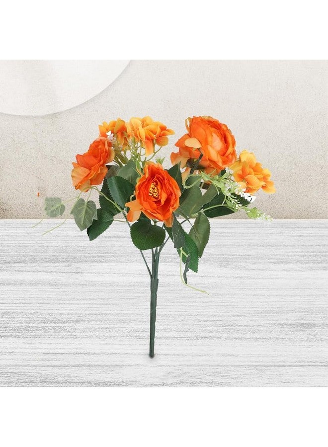 Kuber Industries Artificial Flowers For Home D�Cor|Natural Looking Indoor Fake Flowers For Vase|Artificial Flowers For Decoration|Without Basket (Orange) - Image 1