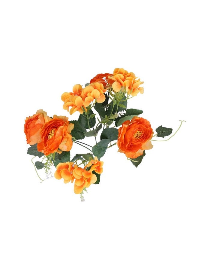 Kuber Industries Artificial Flowers For Home D�Cor|Natural Looking Indoor Fake Flowers For Vase|Artificial Flowers For Decoration|Without Basket (Orange) - Image 4