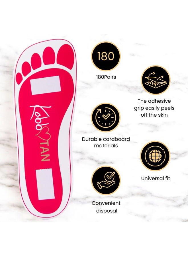 KOBBTAN 180 Pairs(360feets) Spray Tan Feet Pads Protectors in Pink Color For Sunless Spray Tanning - Image 4